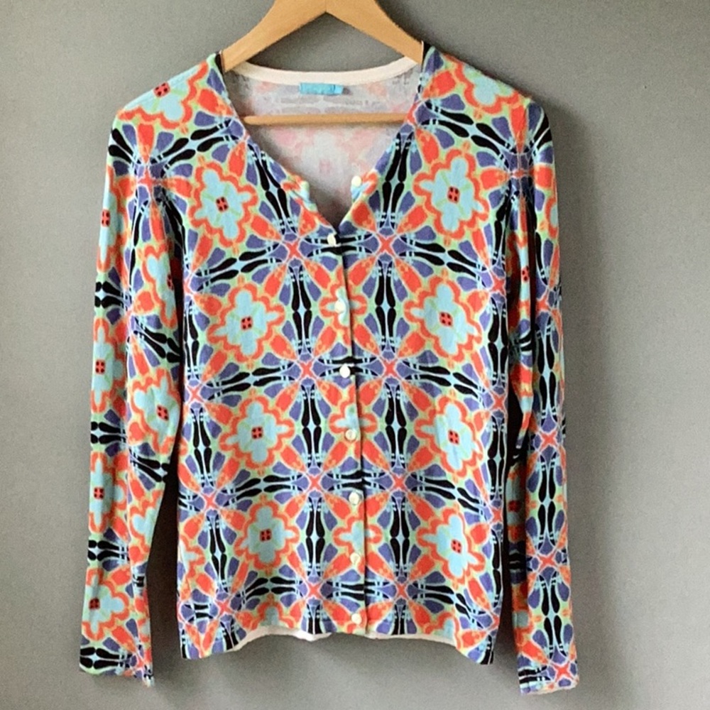 J. Mclaughlin Multi Colored Lightweight Cardigan … - image 1